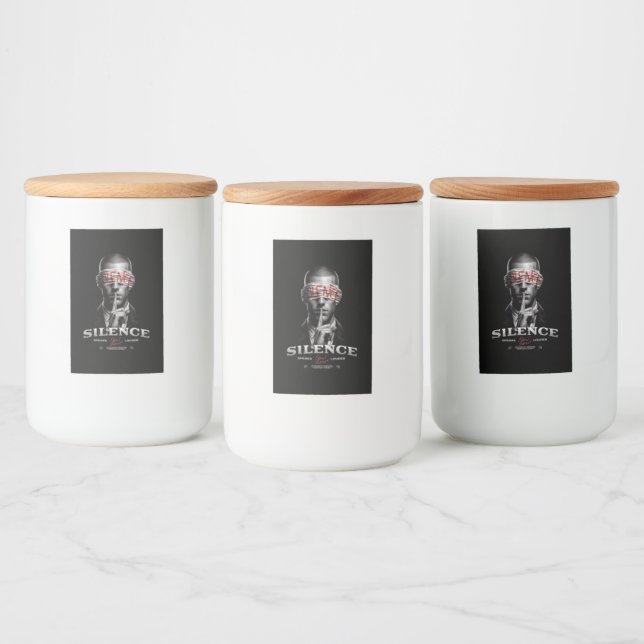 Pour Bocaux "Silence" Étiquette de cuisine gothique esthétique (Bouteilles)