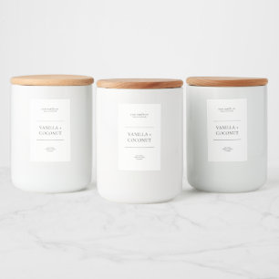 Pour Bocaux Simple Élégant minimaliste Étiquette de bougie