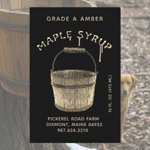 Pour Bocaux Sirop d'érable étanche Étiquette alimentaire Noir 