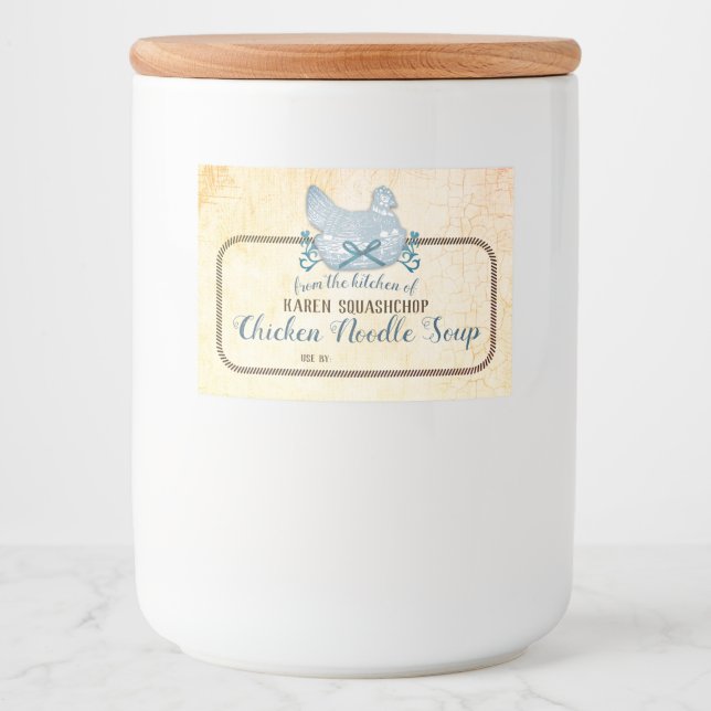 Pour Bocaux soupe de poulet casserole maison étiquette en cons (Devant)