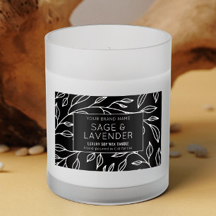 Pour Bocaux Vintage Botanique Floral Noir produit Étiquette Ja