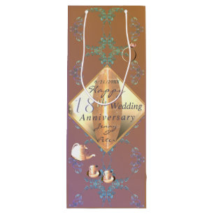 Pour Bouteille 18e anniversaire Mariage sac cadeau Porcelaine