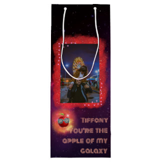 Pour Bouteille Ajouter Votre Photo Merci Galaxy Vin Sac Cadeau