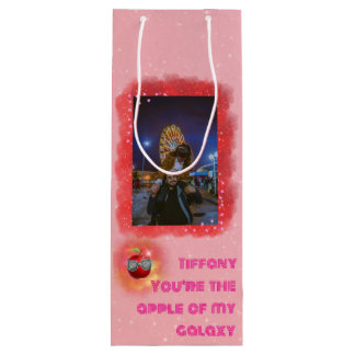 Pour Bouteille Ajouter Votre Photo Merci Galaxy Vin Sac Cadeau