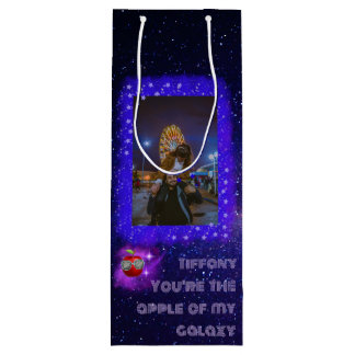 Pour Bouteille Ajouter Votre Photo Merci Galaxy Vin Sac Cadeau