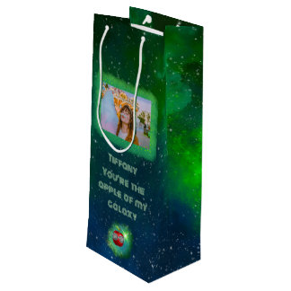 Pour Bouteille Ajouter Votre Photo Merci Galaxy Vin Sac Cadeau