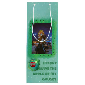 Pour Bouteille Ajouter Votre Photo Merci Galaxy Vin Sac Cadeau