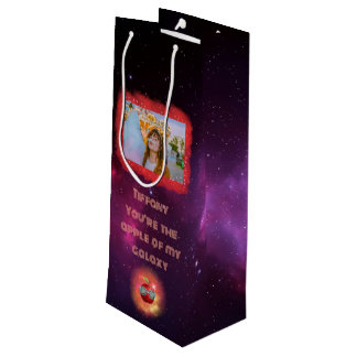 Pour Bouteille Ajouter Votre Photo Merci Galaxy Vin Sac Cadeau