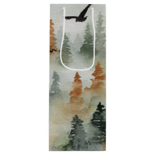 Pour Bouteille Anniversaire de la Forêt Misty   Sac cadeau de vin