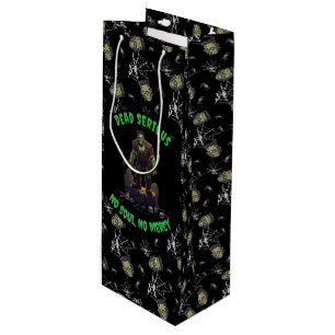 Pour Bouteille 🖤 Black Frankenstein Halloween Sac cadeau 💀 🎃