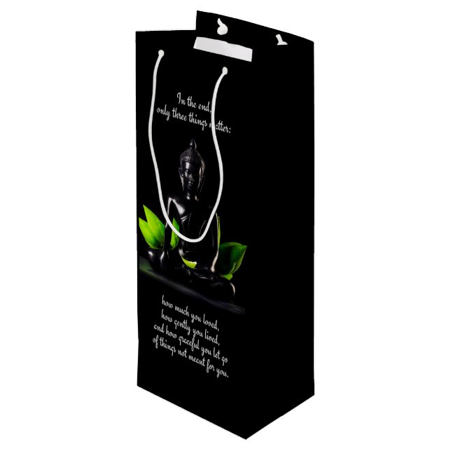 Pour Bouteille Bouddha Citation 3 sac cadeau vin (Dos Angle)