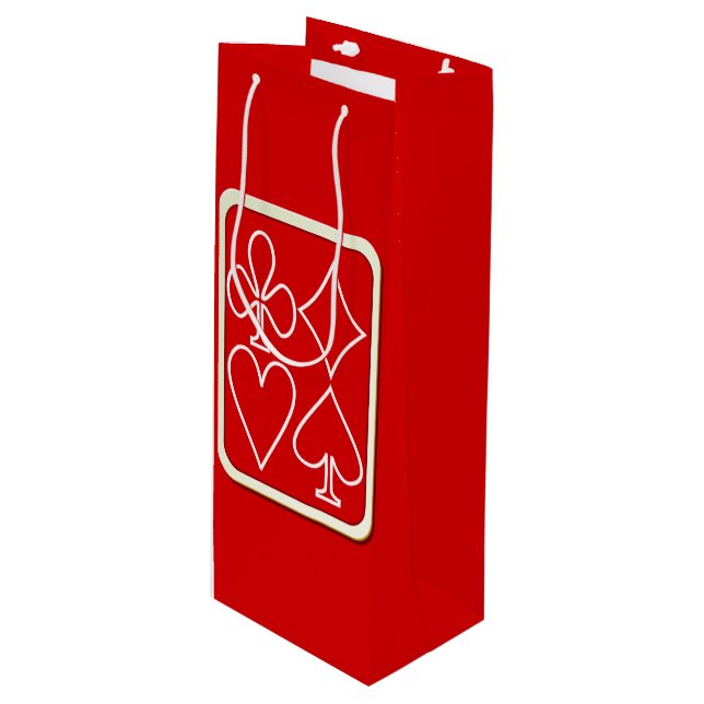 Pour Bouteille Carte Rouge Convient Vin Sac Cadeau (Devant Angle)