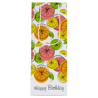 Pour Bouteille Citrus Happy Anniversaire cadeau sac vin