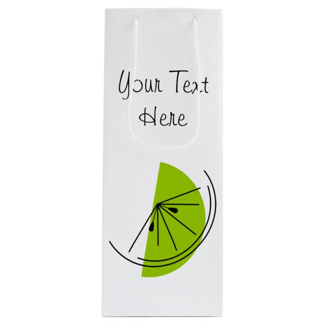Pour Bouteille Citrus Lime Texte sac cadeau vin (Devant)