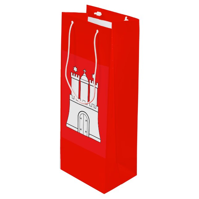 Pour Bouteille Drapeau de Hambourg Sac cadeau de vin (Devant Angle)