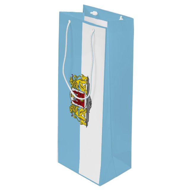 Pour Bouteille Drapeau de Riga, Lettonie Sac cadeau vin (Devant Angle)