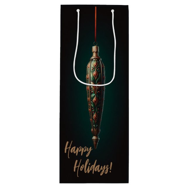 Pour Bouteille Élégant sac cadeau de vin de Noël (Devant)