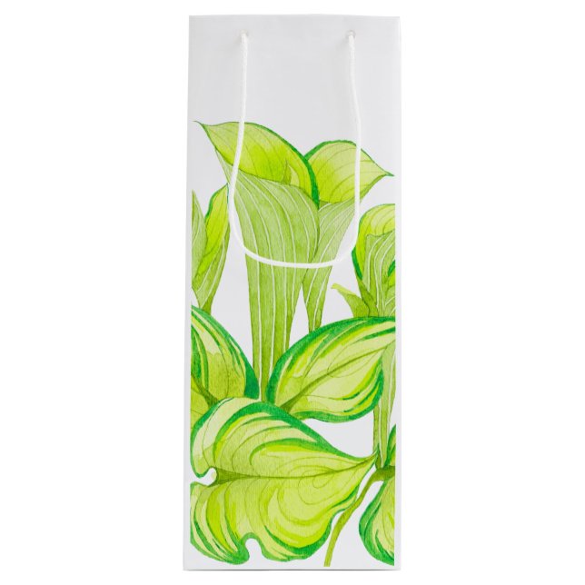 Pour Bouteille 'Harmonie en vert' sur un sac cadeau (Devant)