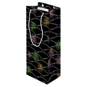 Pour Bouteille Joyeux 40e anniversaire Fireworks Vin Sac cadeau