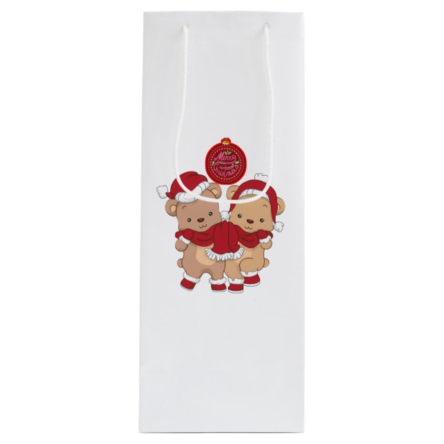 Pour Bouteille Joyeux cadeau de Noël sac (Devant)