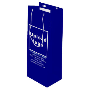 Pour Bouteille Marque d'affaires sur Bleu Vin Sac cadeau