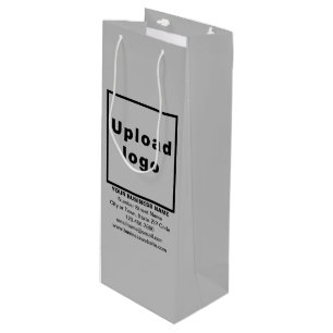 Pour Bouteille Marque d'affaires sur le sac cadeau de vin gris