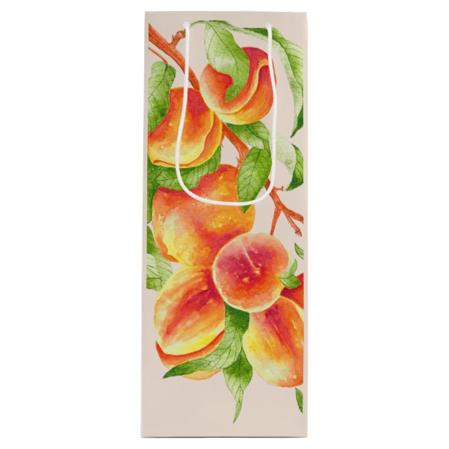 Pour Bouteille 'Peach Paradise' sur un sac cadeau (Devant)