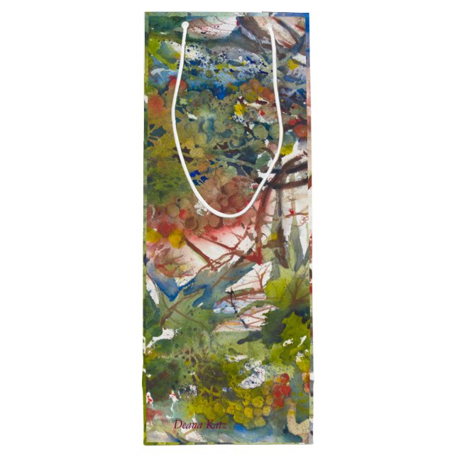 Pour Bouteille Peinture de vignoble de sac de cadeau de vin (Dos)