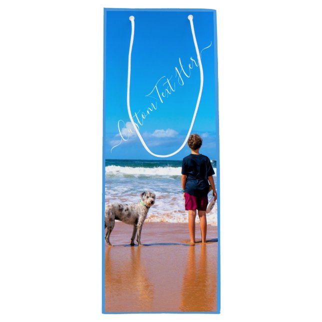 Pour Bouteille Photo personnalisée Texte Cadeau Sac à cadeaux Vos (Devant)