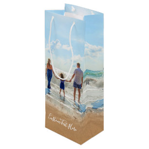 Pour Bouteille Photo personnalisée Texte Vin Sac cadeau Votre pro