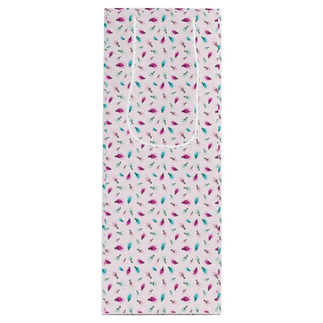 Pour Bouteille Pink Twinkle Lights Vin Sac cadeau (Devant)