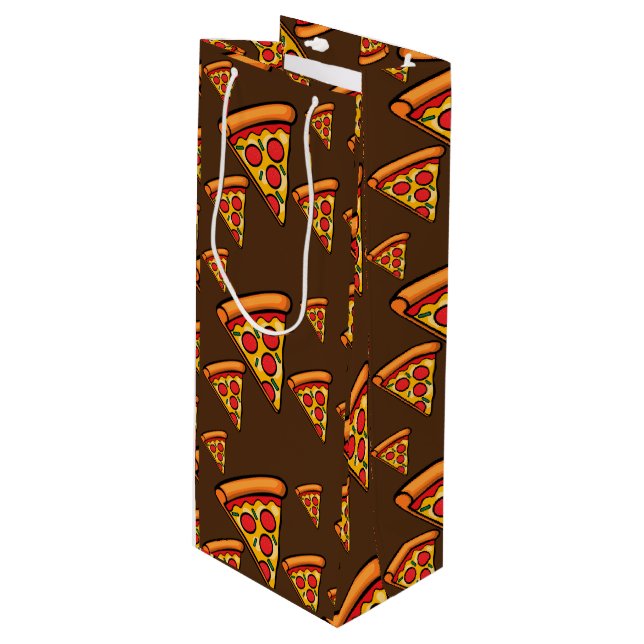 Pour Bouteille Pizza Friday Design - Sac cadeau - Vin (Devant Angle)