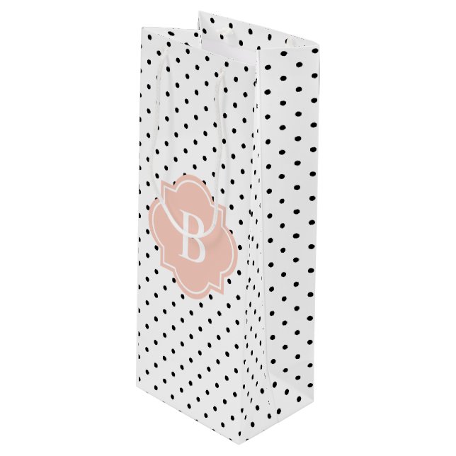 Pour Bouteille Rougissent le sac de cadeau de vin des points | de (Devant Angle)