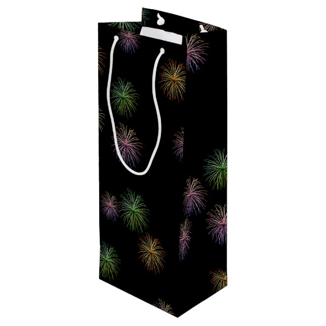 Pour Bouteille Sac 75e Anniversaire Feu d'Artifice Cadeau Vin (Dos Angle)