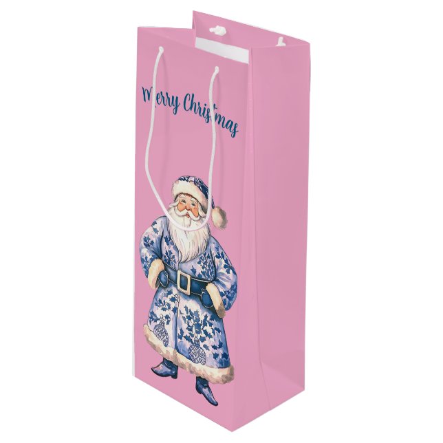 Pour Bouteille Sac à vin cadeau Père Noël (Devant Angle)
