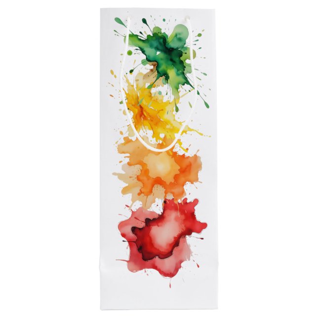 Pour Bouteille Sac cadeau avec rideaux d'aquarelle (Dos)