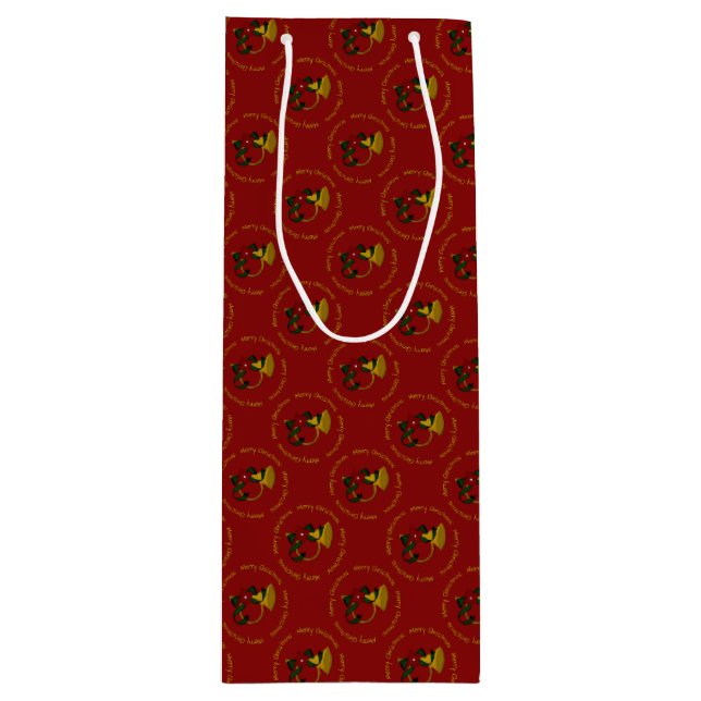 Pour Bouteille Sac cadeau Corn-Rouge-Vin de Noël (Devant)
