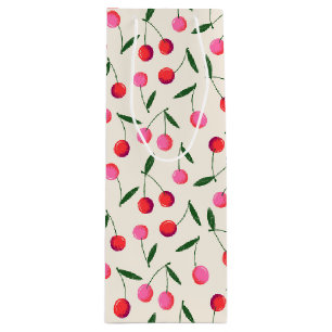 Pour Bouteille Sac cadeau d'anniversaire Retro Berry Cherry rose