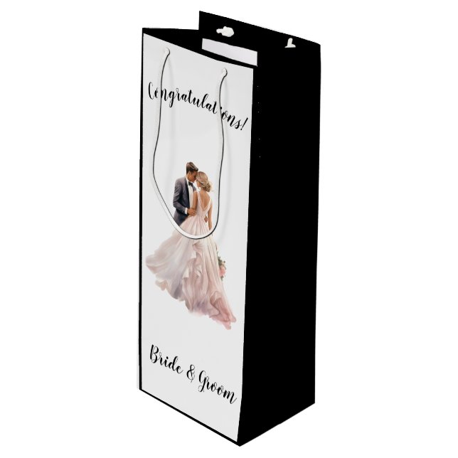 Pour Bouteille Sac cadeau de mariage (Devant Angle)