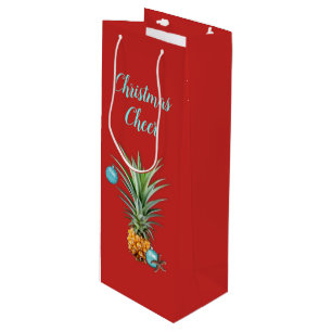 Pour Bouteille Sac cadeau de Noël tropical Ananas Red Wine