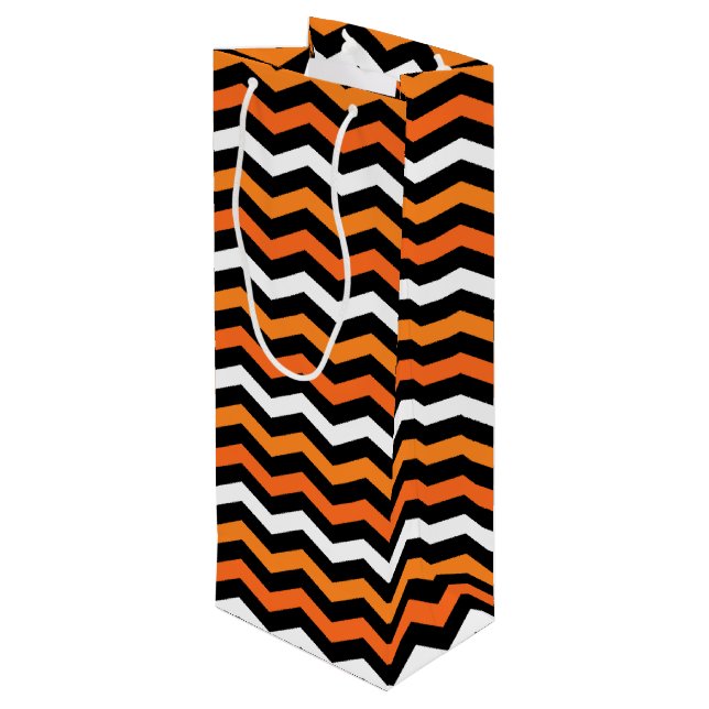 Pour Bouteille Sac cadeau de vin Chevron Stripe Halloween (Dos Angle)
