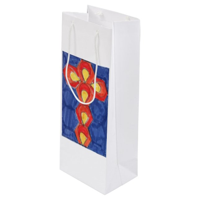 Pour Bouteille Sac cadeau de vin Cross Motif (Devant Angle)