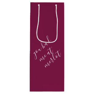 Pour Bouteille Sac Cadeau de Vin de Bourgogne avec une Blague de