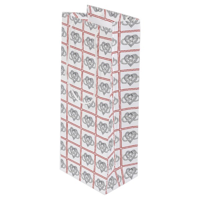 Pour Bouteille Sac cadeau de vin de coeur infinity (Devant Angle)