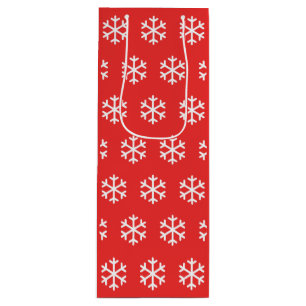 Pour Bouteille Sac cadeau de vin de Noël rouge Snowflake