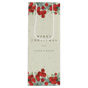 Pour Bouteille Sac cadeau de vin de Noël/vacances Crème Rouge Bai