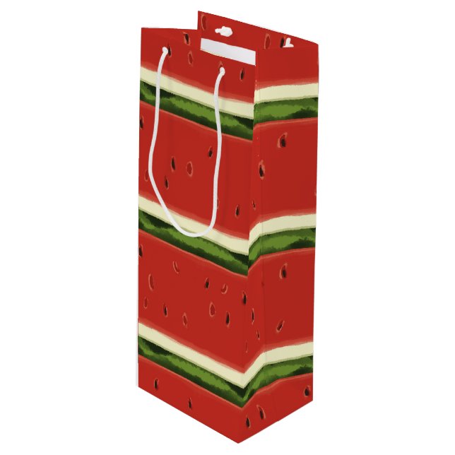 Pour Bouteille Sac cadeau de vin de pastèque rouge vif (Devant Angle)