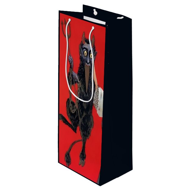 Pour Bouteille Sac cadeau de vin Krampus (Devant Angle)