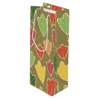 Pour Bouteille Sac cadeau de vin Motif Contemporary Fall Leaves