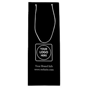 Pour Bouteille Sac cadeau de vin noir Conception de logo d'entr
